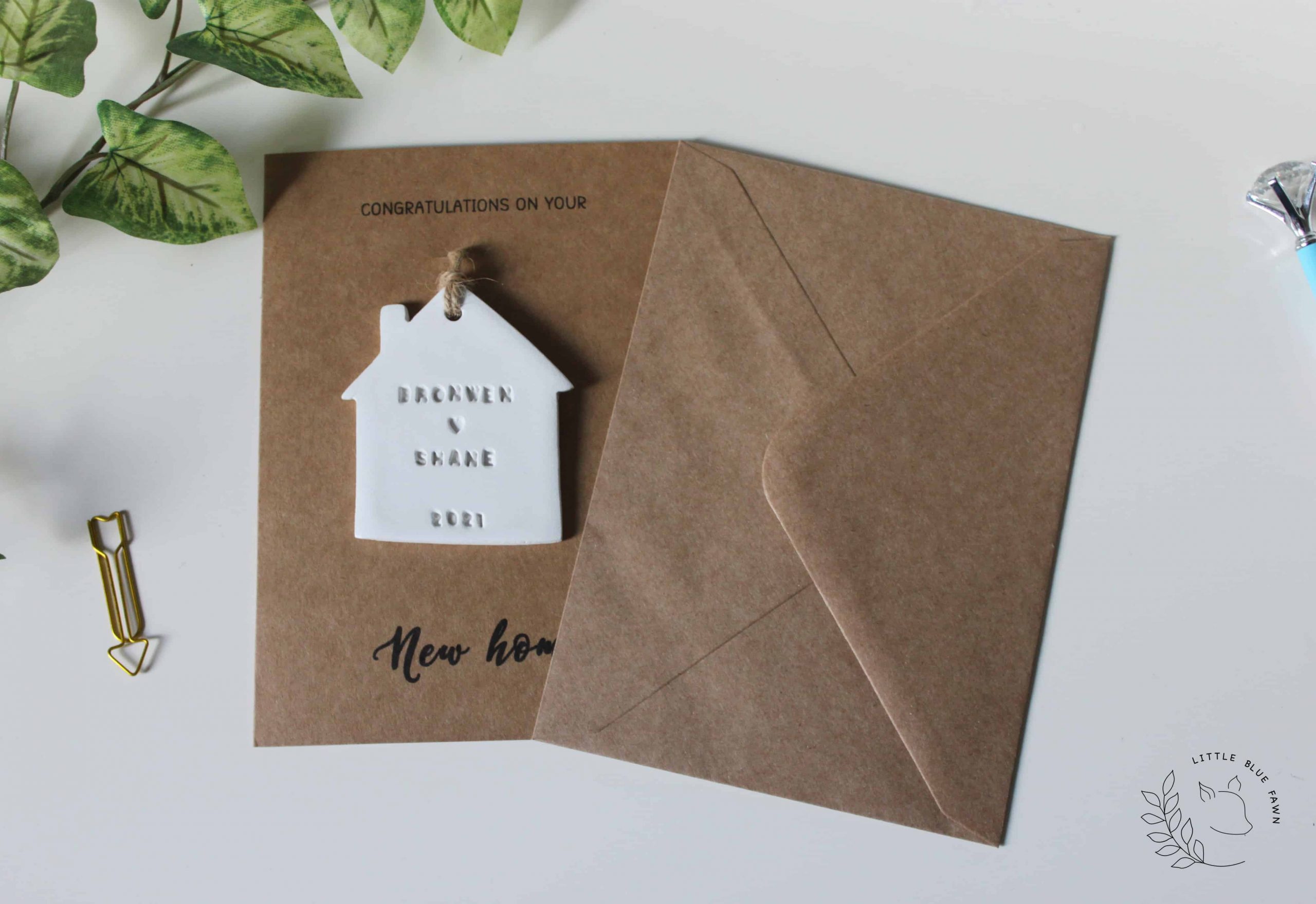 Personalised New Home card with a keepsake gift housewarming present for couple new homeowners