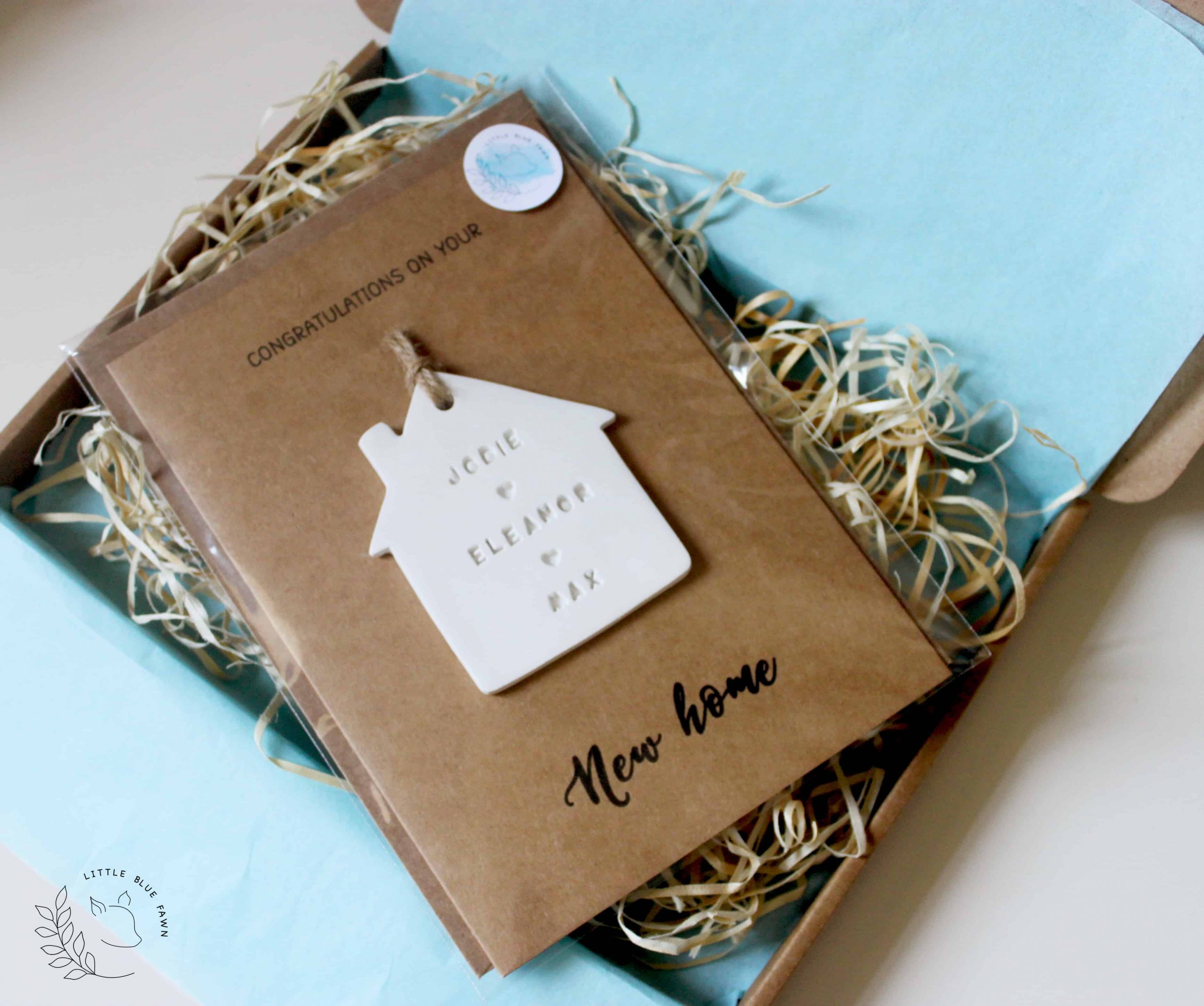 Personalised New Home card with a keepsake gift housewarming present for couple new homeowners