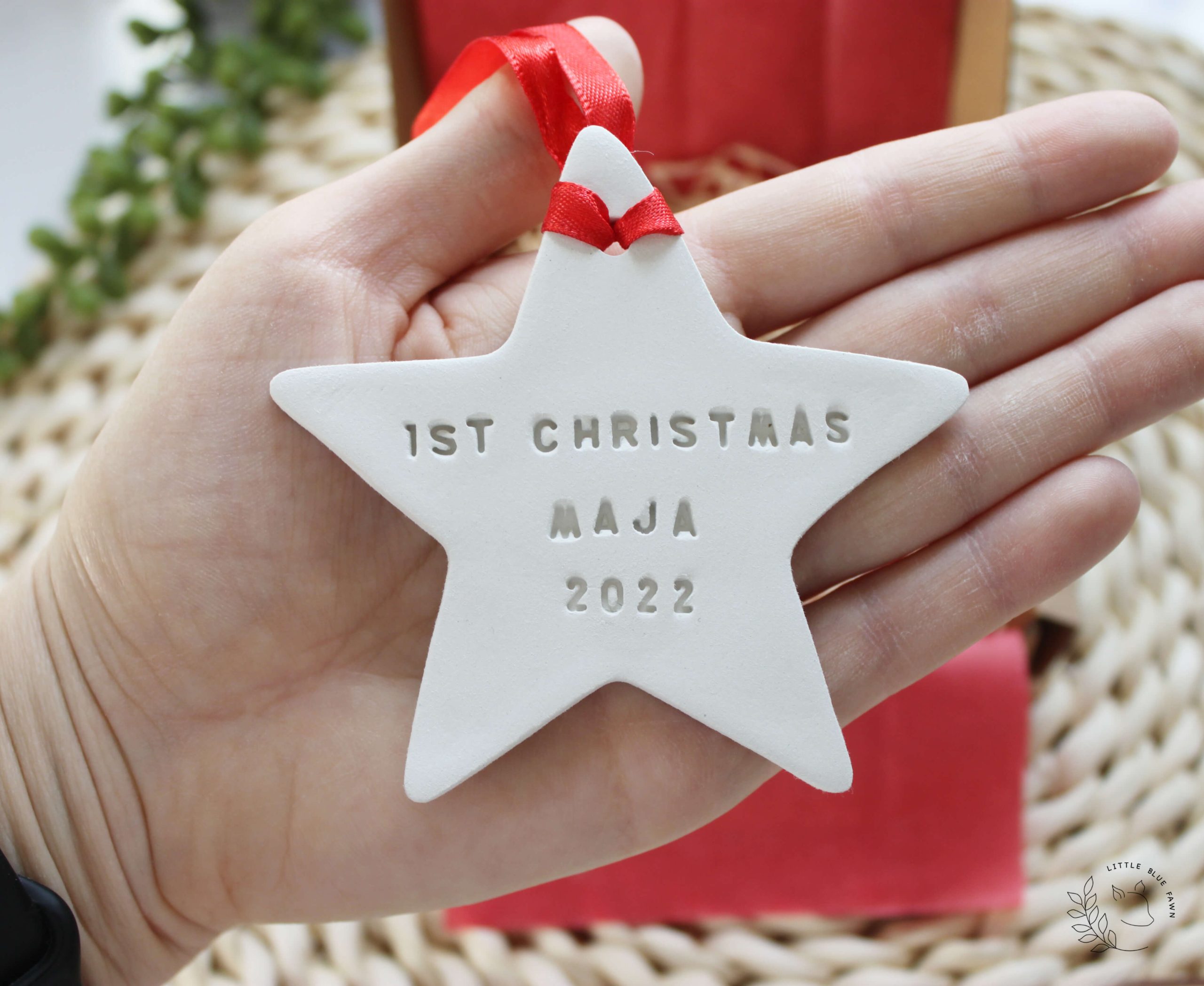 Personalised baby's first Christmas decoration baby keepsake christmas tree ornament bauble