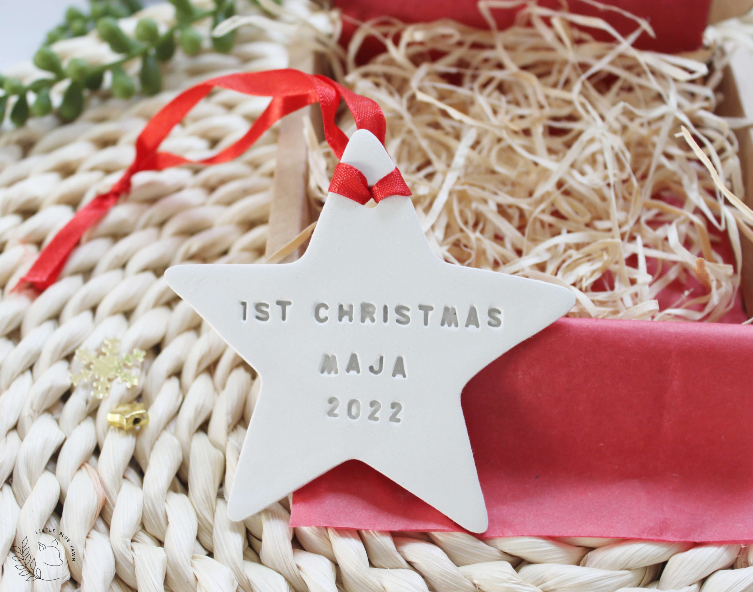 Personalised baby's first Christmas decoration baby keepsake christmas tree ornament bauble